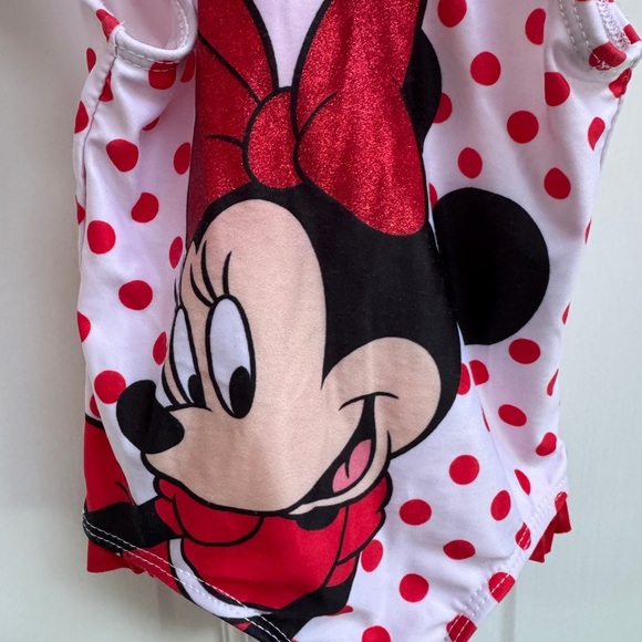 NWOT Disney Minnie Mouse 18M Girls Red & White One Piece Bathingsuit Swimsuit - Picture 2 of 4
